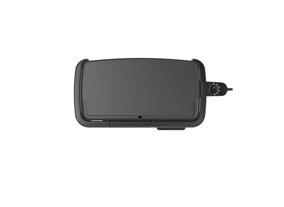 BLACK+DECKER 8-Serving Electric Griddle, GD2051B, Non-Stick Cooking Surface, Warming Tray, Removable Drip Tray, Family Sized