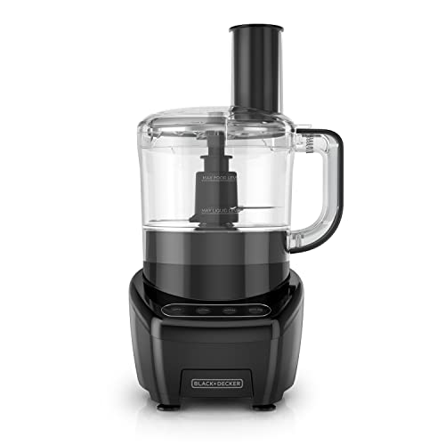 BLACK+DECKER 3-in-1 Easy Assembly 8-Cup Food Processor, Stainless Steel S-Blade, Easy-Clean, Touchpad Controls Black