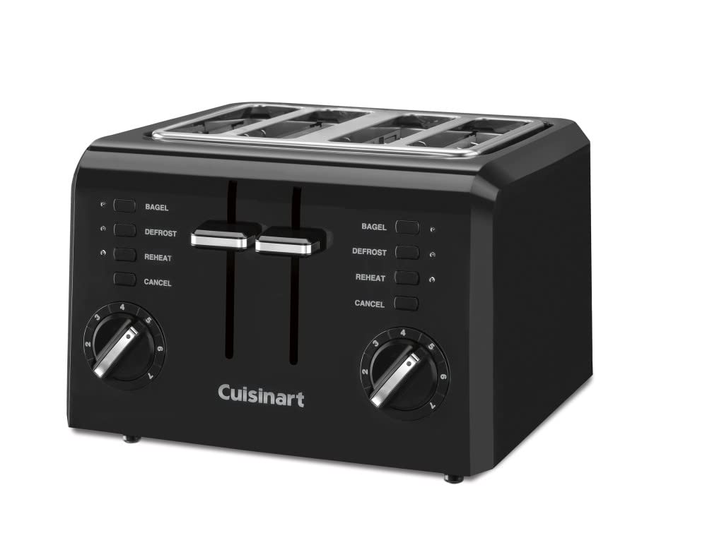 Cuisinart 4-Slice Compact Plastic Toaster, Black, CPT-142BKP1