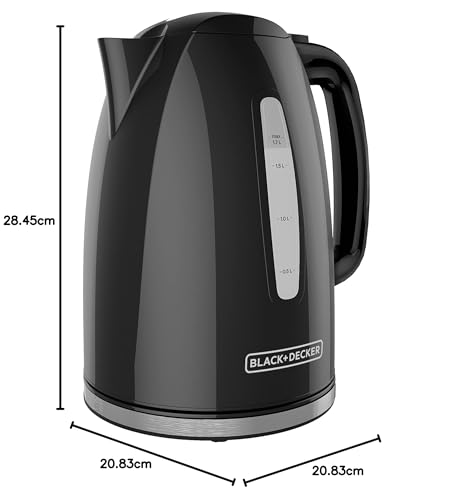 Black+Decker 1.7L Rapid Boil Electric Kettle with Removable Filter and Swivel Base, Cordless Tea Kettle