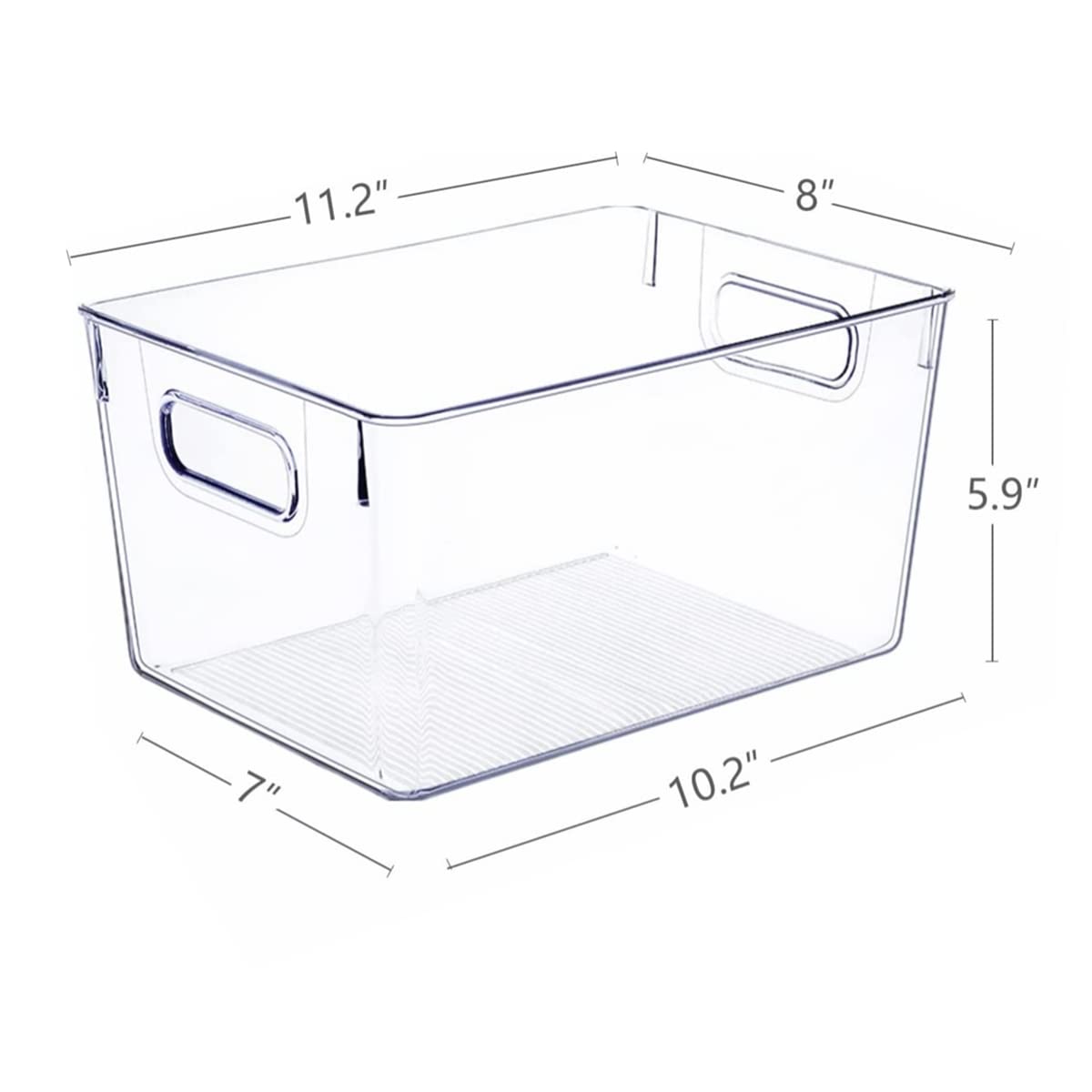 SKTEET Set of 8 Large Clear Plastic Storage Bins (8L), Storage Containers for Pantry Organization and Kitchen Storage Bins,Home Edit and Cabinet Organizers