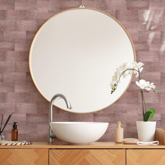 100 Sheets Metallic Peel and Stick Backsplash Tiles, 3"x6" Vibrant Layered-Color Stick On Wall Tiles for Kitchen Bathroom Home & Commercial Décor – Waterproof, Heat Resistant (Smoky Rose)