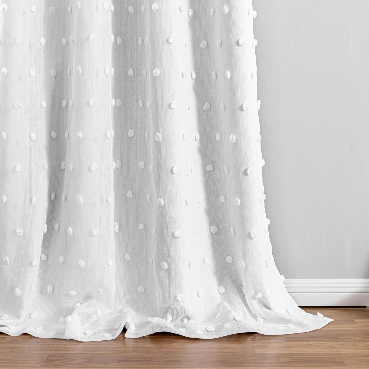 MYSKY HOME 100% Black Out Curtains for Bedroom White Blackout Curtain 63 Inches Long Thermal Insulated 2 Panels Short Kitchen Drapes with White Pom Pom Sheer Room Darkening Back Tab, 52 x 63 in