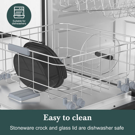 6 Quart Programmable Slow Cooker Removable Healthy Nonstick Pot - Small Kitchen Appliance for Family Dinners - Serves 6+ People - Heat Settings: Keep Warm Olive