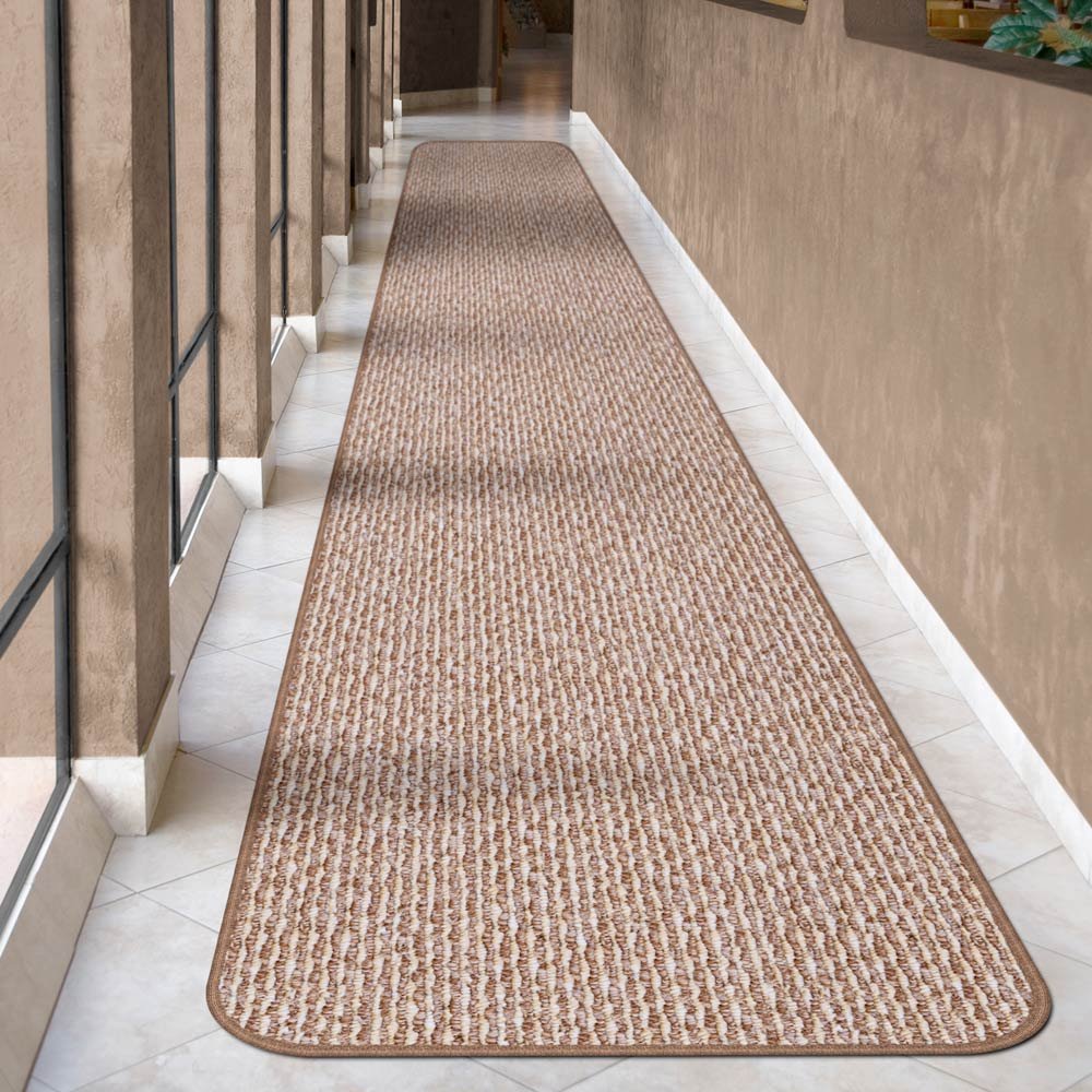 House, Home and More Skid-Resistant Carpet Runner - Praline Brown - 6 Feet X 27 Inches