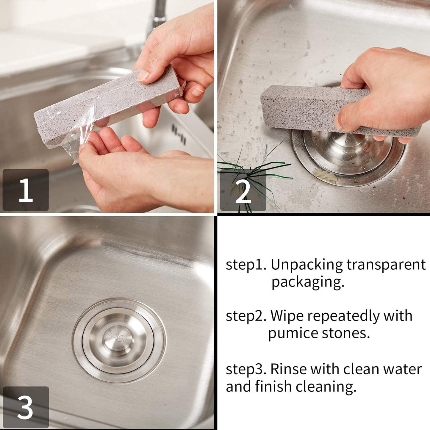 Chinco 72 Pack Pumice Stick for Cheaning, Pumice Scouring Stone Pad Removing Stain Grime Without Leaving Scratches for Kitchen Oven Stove Home Bathroom Toilet Pool House Cleaning Supplies