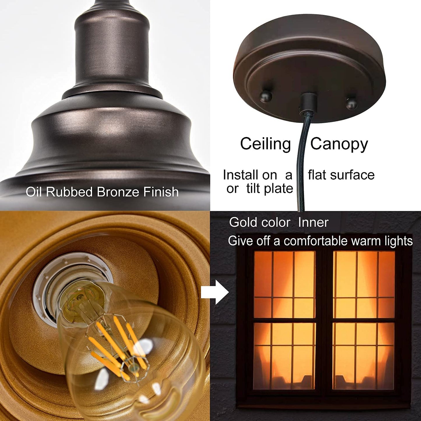 ALAISLYC 2 Pack Bronze Pendant Lights Kitchen Island Industrial Adjustable Hanging Barn Light Fixtures