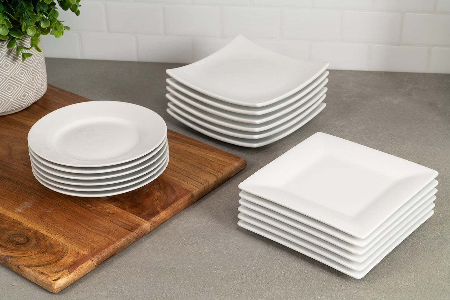 Simply Square 6" Appetizer Plate, Set of 6
