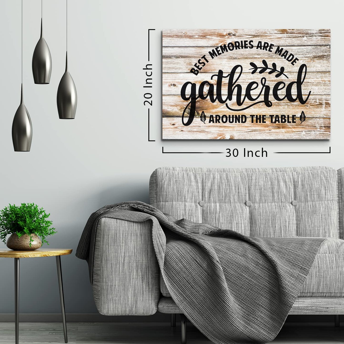 Gather Signs for Home Decor Rustic Farmhouse Kitchen Decor Dining Room Wall Art Family Gather Sign Wall Decor Inspirational Sayings Quotes Canvas Prints Painting Family Artwork Home Decorations 20x30"