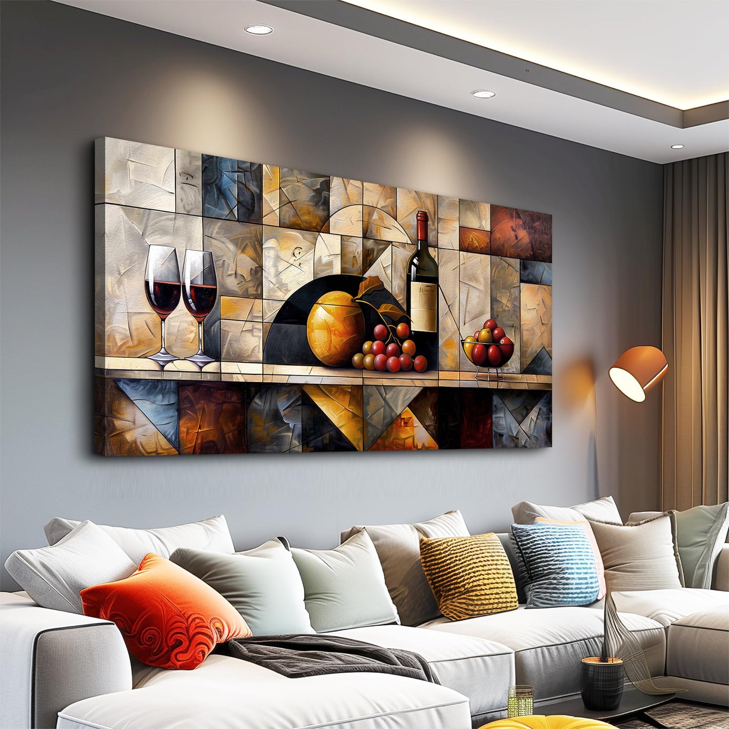 QIYILEXWART Canvas Wall Art For Living Room Wall Decor For Bedroom Kitchen Wall Decoration Wine Glass Landscape Painting Farmhouse Pictures Artwork Room Aesthetic Home Decor 20x40 In
