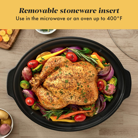 Crock-Pot 7 Quart Oval Manual Slow Cooker, Stainless Steel (SCV700-S-BR), Versatile Cookware for Large Families or Entertaining