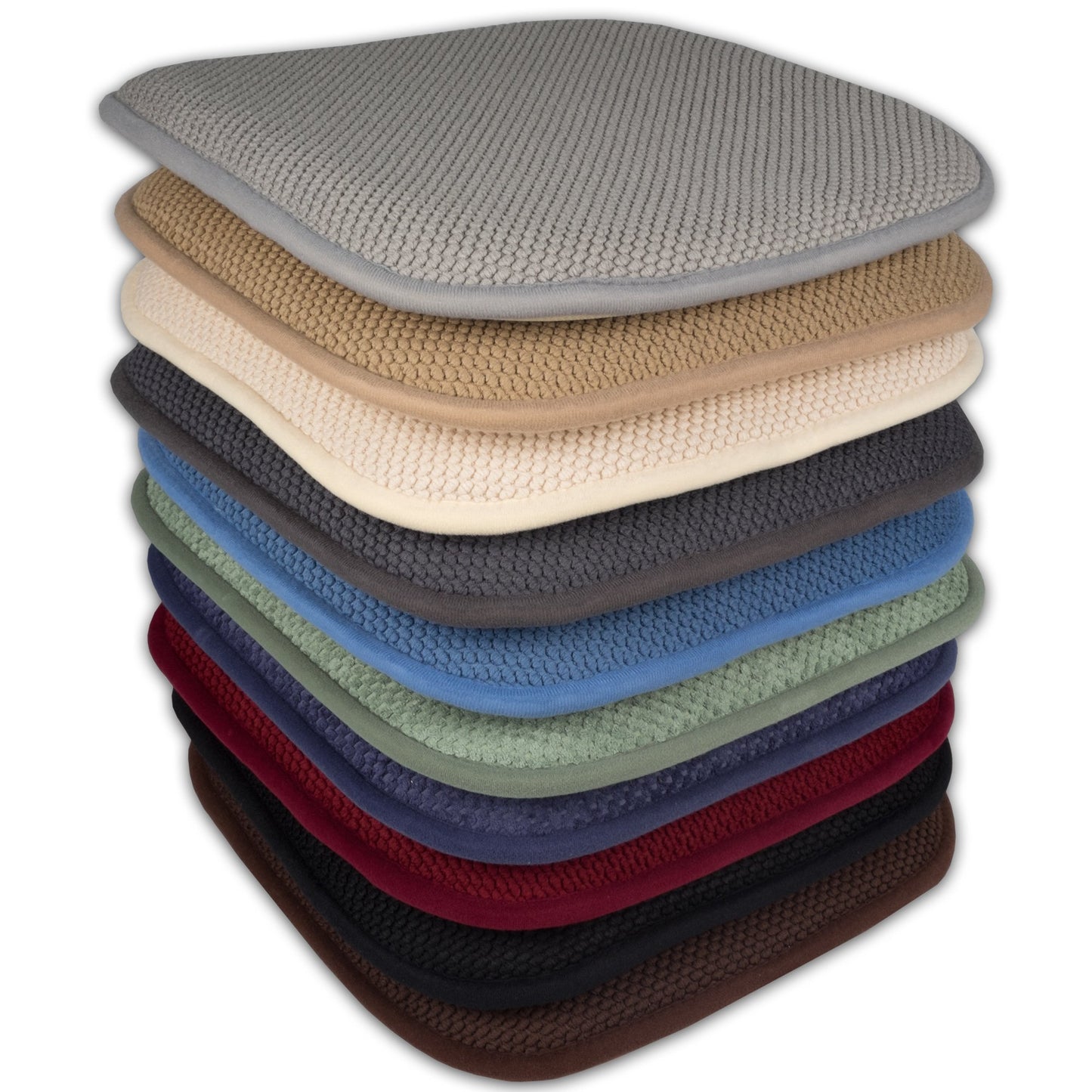 Sweet Home Collection Cushion Memory Foam Chair Pads Honeycomb Nonslip Back Seat Cover 16" x 16" 6 Pack Taupe