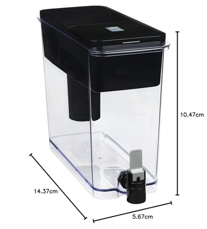 Brita 27-Cup Elite Water Filter Dispenser, Black, Reduces 30+ Contaminants, Lead & Microplastics, 6-Month Filter
