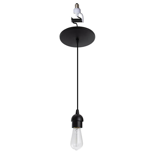 Worth Home Products The Original Instant Pendant Light | 6-Inch Recessed Can Screw-in Pendant Conversion Kit | Matte Black Pendant (Adapter Only – Bulb Not Included)
