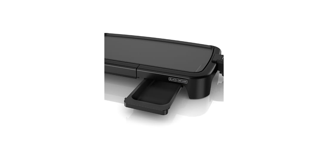 BLACK+DECKER 8-Serving Electric Griddle, GD2051B, Non-Stick Cooking Surface, Warming Tray, Removable Drip Tray, Family Sized