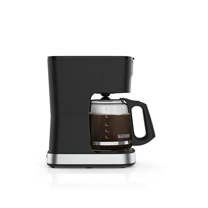 BLACK+DECKER CAFÉCRAFT 12-Cup Programmable Coffee Maker, Stainless Steel Drip Coffeemaker with Vortex Showerhead, Strength Selector, Sneak-A-Cup, Keep Warm