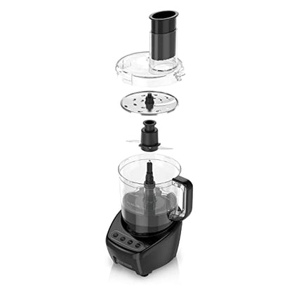 BLACK+DECKER 3-in-1 Food Processor & Chopper, 8-Cup, 450W, Shred, Slice, Grind & Puree, Stainless Blades, FP4200BC