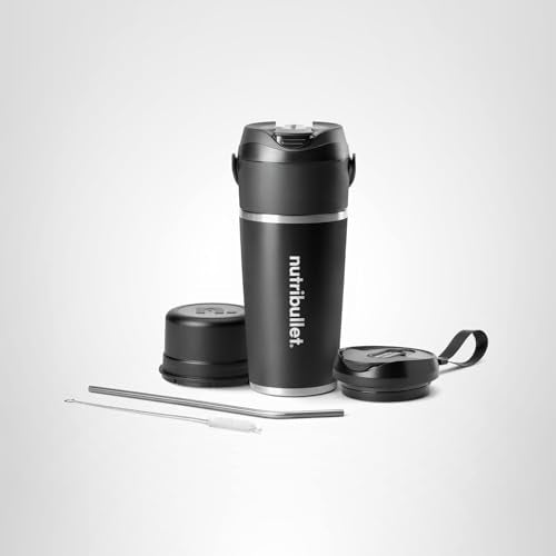 nutribullet Flip Portable Blender with Insulated Cup, Cordless, Black, NBPB50350AK