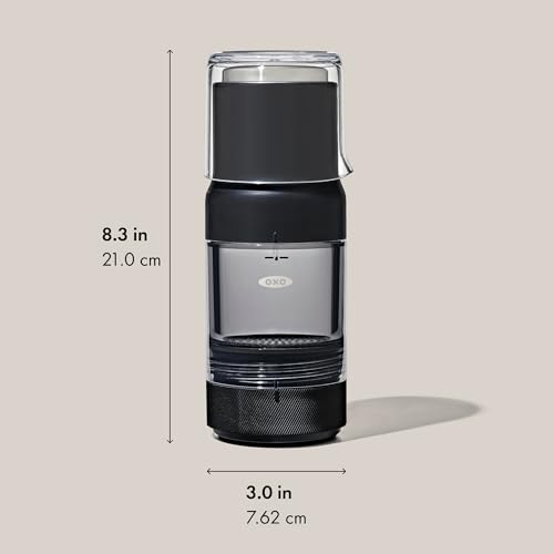 OXO Brew Rapid Brewer - Portable Coffee Maker, Fast Manual Hot & Cold Brew, Small Handheld Brewer, Compact Travel Coffee Maker
