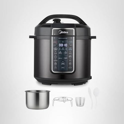 Midea 12-in-1 Electric Pressure Cooker, 6 Quarts, 12 Presets, Multi-Functional Programmable Slow Cooker, Rice Cooker, Steamer, Sauté Pan, Yogurt Maker, and More, Stainless Steel