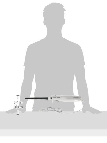 Hamilton Beach Electric Knife Set for Carving Meats, Poultry, Bread, Crafting Foam & More, Reciprocating Serrated Stainless Steel Blades, Ergonomic Design Storage Case + Fork Included, 5Ft Cord, White