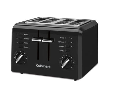 Cuisinart 4-Slice Compact Plastic Toaster, Black, CPT-142BKP1