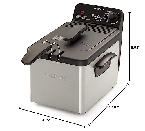 Presto 05461 Stainless Steel Pro Fry Immersion Element Deep Fryer, Silver