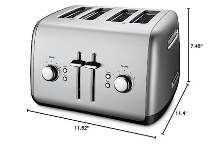 KitchenAid 4 Slice Manual Lift Toaster KMT4115CU, Contour Silver