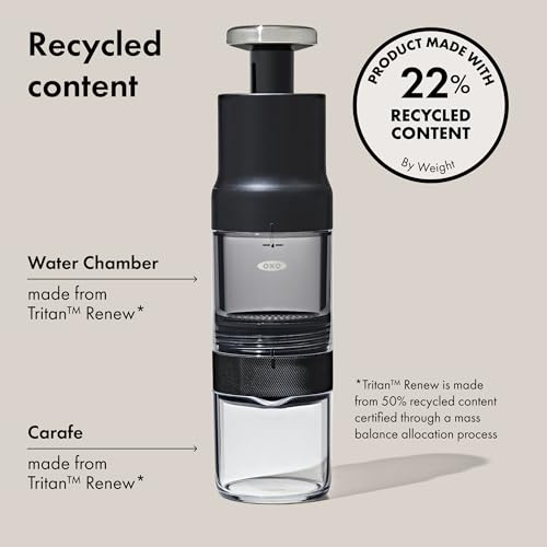 OXO Brew Rapid Brewer - Portable Coffee Maker, Fast Manual Hot & Cold Brew, Small Handheld Brewer, Compact Travel Coffee Maker