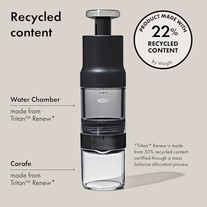 OXO Brew Rapid Brewer - Portable Coffee Maker, Fast Manual Hot & Cold Brew, Small Handheld Brewer, Compact Travel Coffee Maker