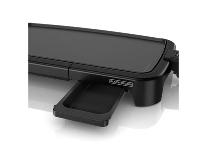 BLACK+DECKER 8-Serving Electric Griddle, GD2051B, Non-Stick Cooking Surface, Warming Tray, Removable Drip Tray, Family Sized