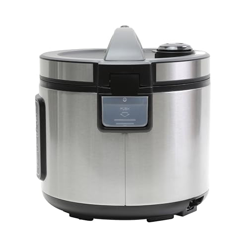 West Bend Rice & Grain Multi Cooker Programmable with 9 Preset Functions, Features Delay Start and Keep Warm Functions and Steam Basket, 20 Cups Cooked (10 cups uncooked), Stainless Steel