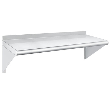 HARDURA Stainless Steel Shelf 12" x 36", 230lb Commercial Shelves Wall Mount Metal Shelving with Backsplash and Brackets for Kitchen, Restaurant, Laundry Room and Home