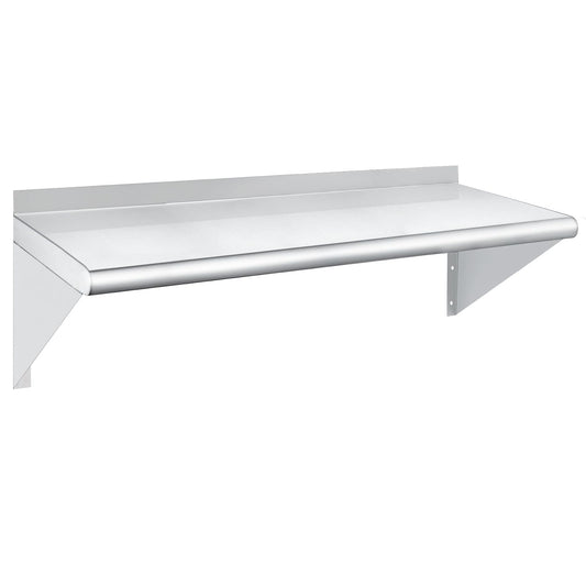 HARDURA Stainless Steel Shelf 12" x 36", 230lb Commercial Shelves Wall Mount Metal Shelving with Backsplash and Brackets for Kitchen, Restaurant, Laundry Room and Home