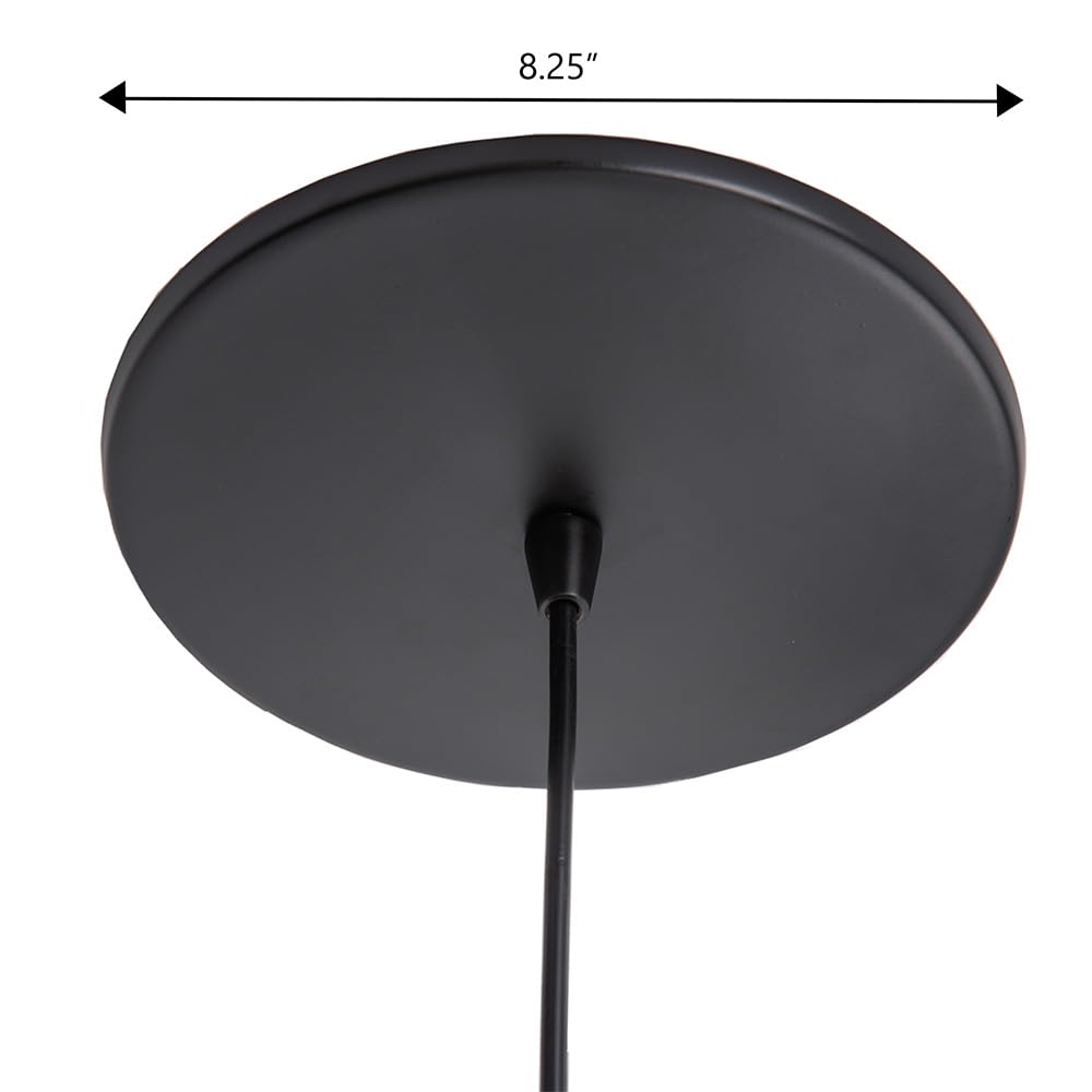 Worth Home Products The Original Instant Pendant Light | 6-Inch Recessed Can Screw-in Pendant Conversion Kit | Matte Black Pendant (Adapter Only – Bulb Not Included)