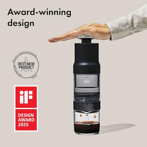 OXO Brew Rapid Brewer - Portable Coffee Maker, Fast Manual Hot & Cold Brew, Small Handheld Brewer, Compact Travel Coffee Maker