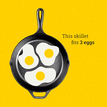 Lodge Cast Iron Skillet, Pre-Seasoned and Ready for Stove Top or Oven Use, 10.25", Black