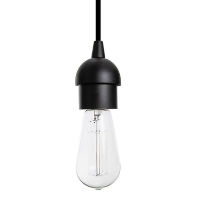 Worth Home Products The Original Instant Pendant Light | 6-Inch Recessed Can Screw-in Pendant Conversion Kit | Matte Black Pendant (Adapter Only – Bulb Not Included)