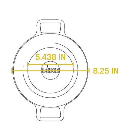 Lodge L5RPL3 Round Cast Iron Pan 8", Black
