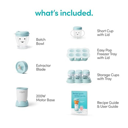 NutriBullet NBY-50100 Baby Complete Food-Making System, 32-Oz, White, Blue, Clear