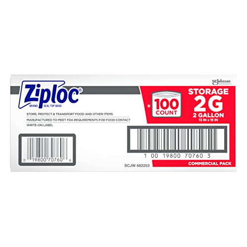 Ziploc PRO Storage 2 Gallon 100ct, Clear (682253)