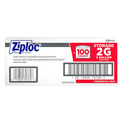 Ziploc PRO Storage 2 Gallon 100ct, Clear (682253)