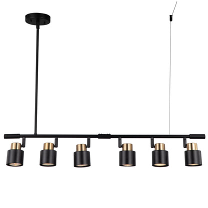 CRAFTRONOS 6 Light Track Lighting Kit, Matt Black Brass Finish Adjustable Height with Moden Flush Mount Ceiling Spotlight for Kitchen,Dining,Living Room,Home Improvement