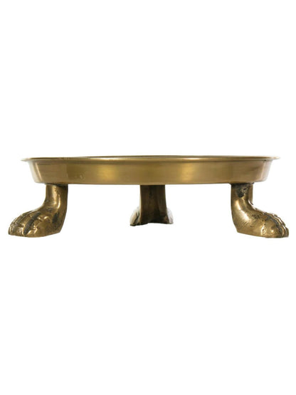 Round Clawfoot Dish — by Alice Lane Home Collection — Gold — for Home Decor, Candles, Jewelry, Perfume, Cosmetics, and Coffee Table — Size Small