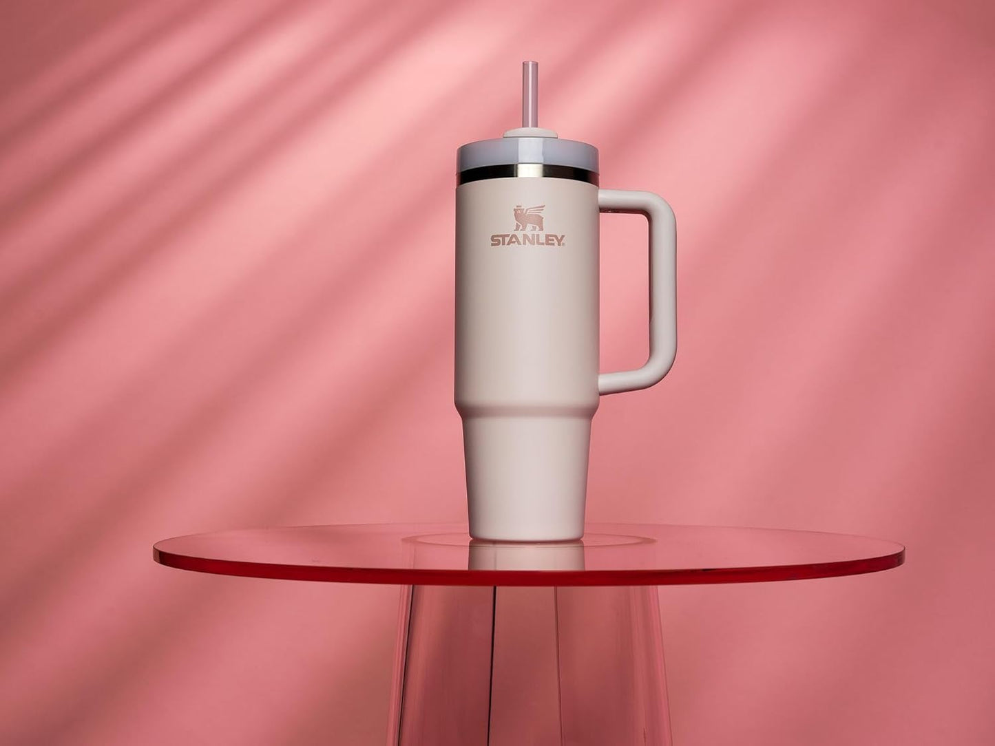 Stanley Quencher H2.0 FlowState 30oz Stainless Steel Vacuum Tumbler with Lid & Straw, Rose Quartz