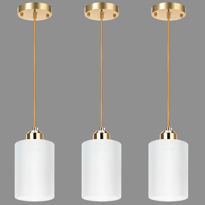 KRETAELY 3 Pack Pendant Lights Kitchen Island, Gold Pendant Light Over Island, Modern Glass Island Lights for Kitchen,Adjustable Length, Perfect for Dining Room and Home Decor