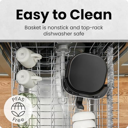 CHEFMAN 2 Qt Mini Air Fryer – Digital Space-Saving Compact Air Fryer with Nonstick and Dishwasher Safe Basket, Quick & Easy Meals in Minutes, Features Digital Timer and Shake Reminder – Black