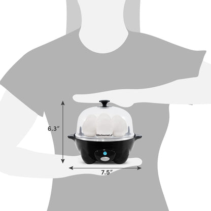 Elite Gourmet EGC-007B Rapid Egg Cooker, 7-Capacity, Boil, Poach & Omelet Maker, Auto Shut-Off, Black