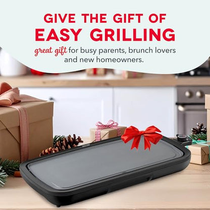 Dash Everyday Electric Griddle - Indoor Griddle for Versatile Cooking - Features Quick-Heating, Anti-Slip Feet, and Removable, Nonstick Plate - Black
