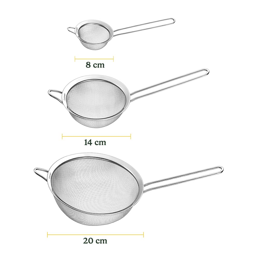 Cuisinart Set of 3 Fine Mesh Stainless Steel Strainers